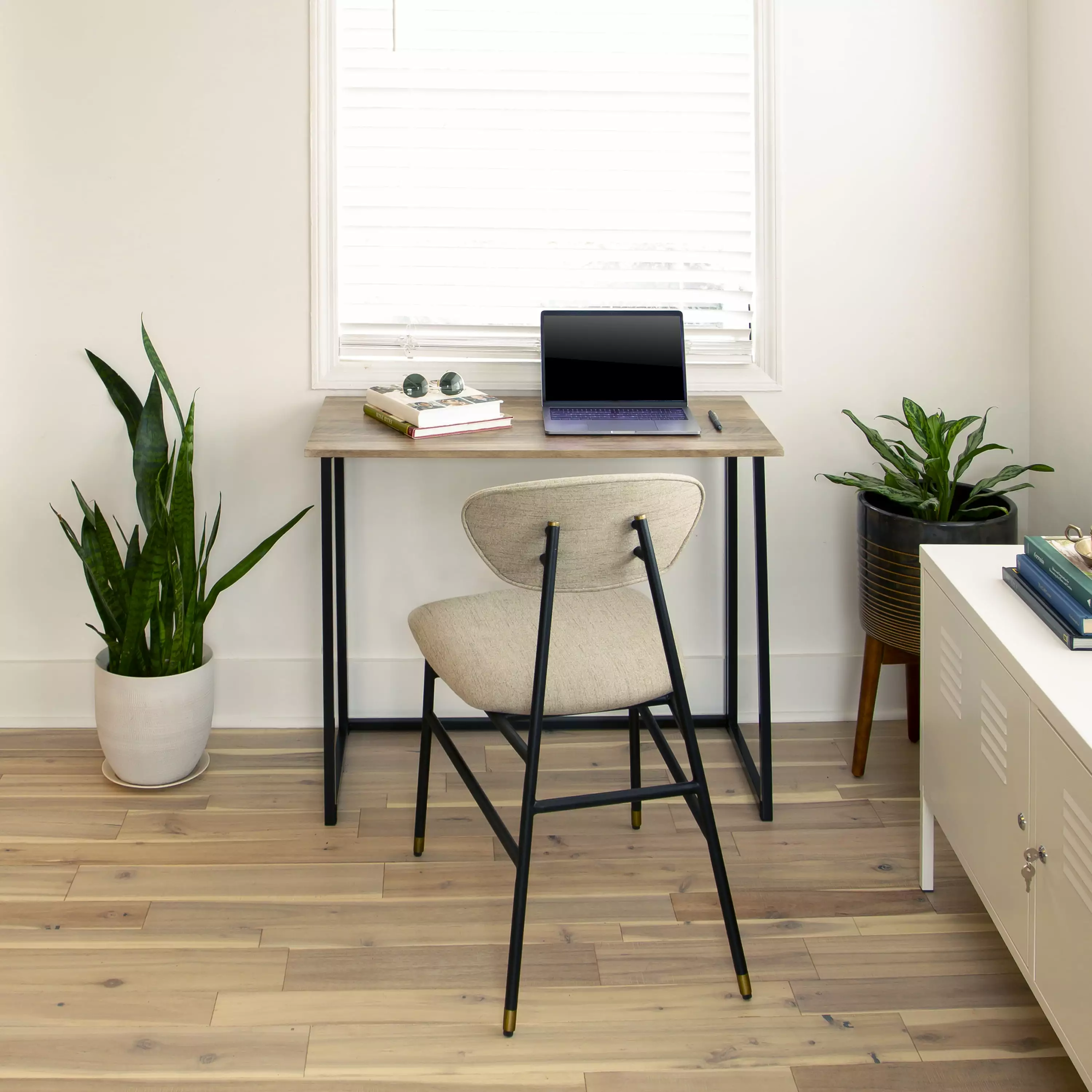 BizChair Small Rustic Natural Home Office Folding Computer Desk - 36