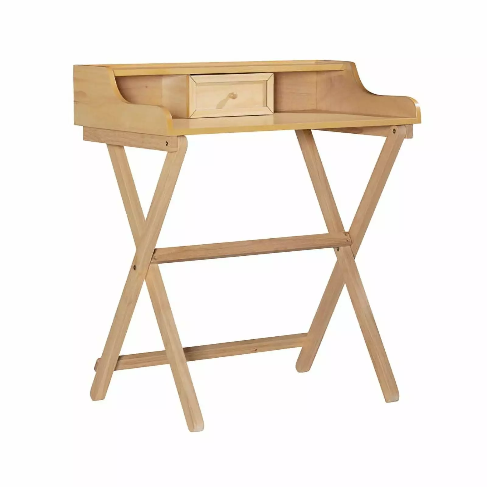 Riverbay Furniture Wood Folding Desk Natural Brown Space Saving Home Office Desk