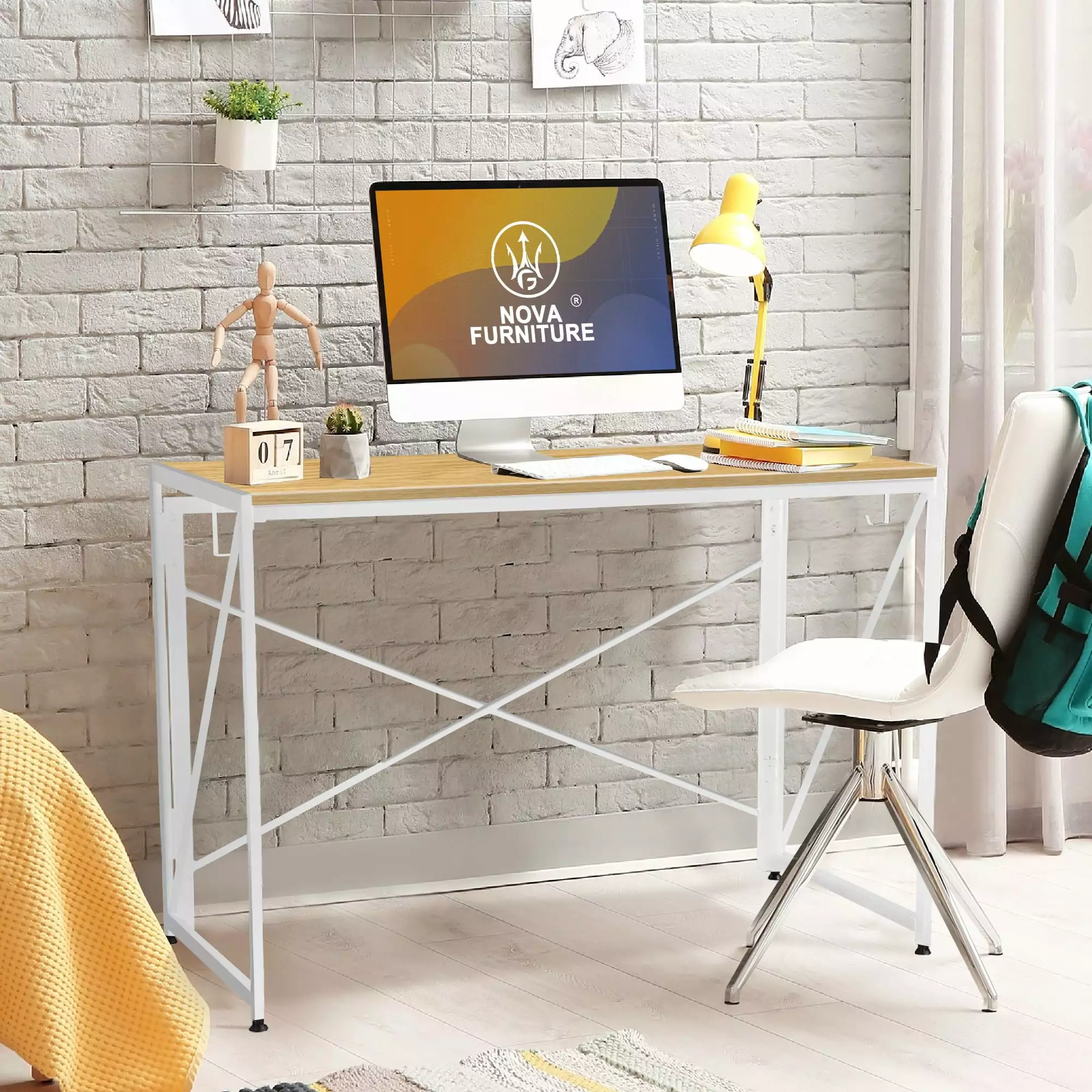 Folding Desk Small Foldable Computer Desk Small Spaces Portable 40Fold Out Home Office Desk Bedroom Collapsible Study Desk...