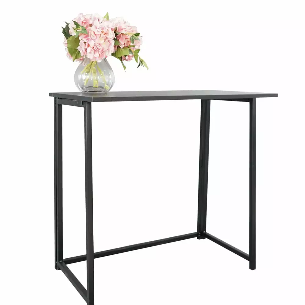 Veryke Folding Desk Collapsible Computer Desk Home Office Black Multipurpose Workstation