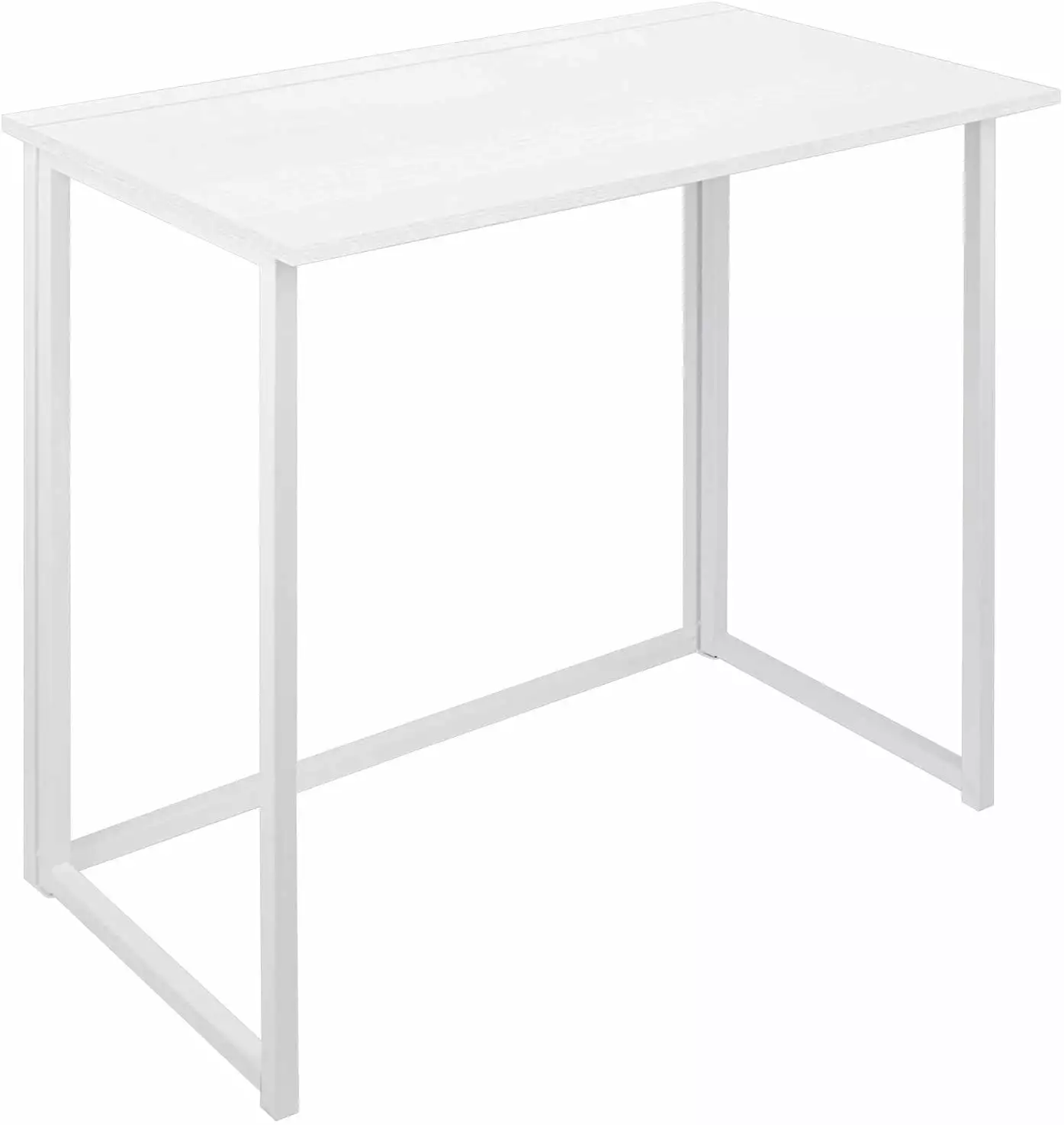 XGEAR Folding Computer Desk White Small Spaces, No-Assembly Space-Saving Home Office Desk