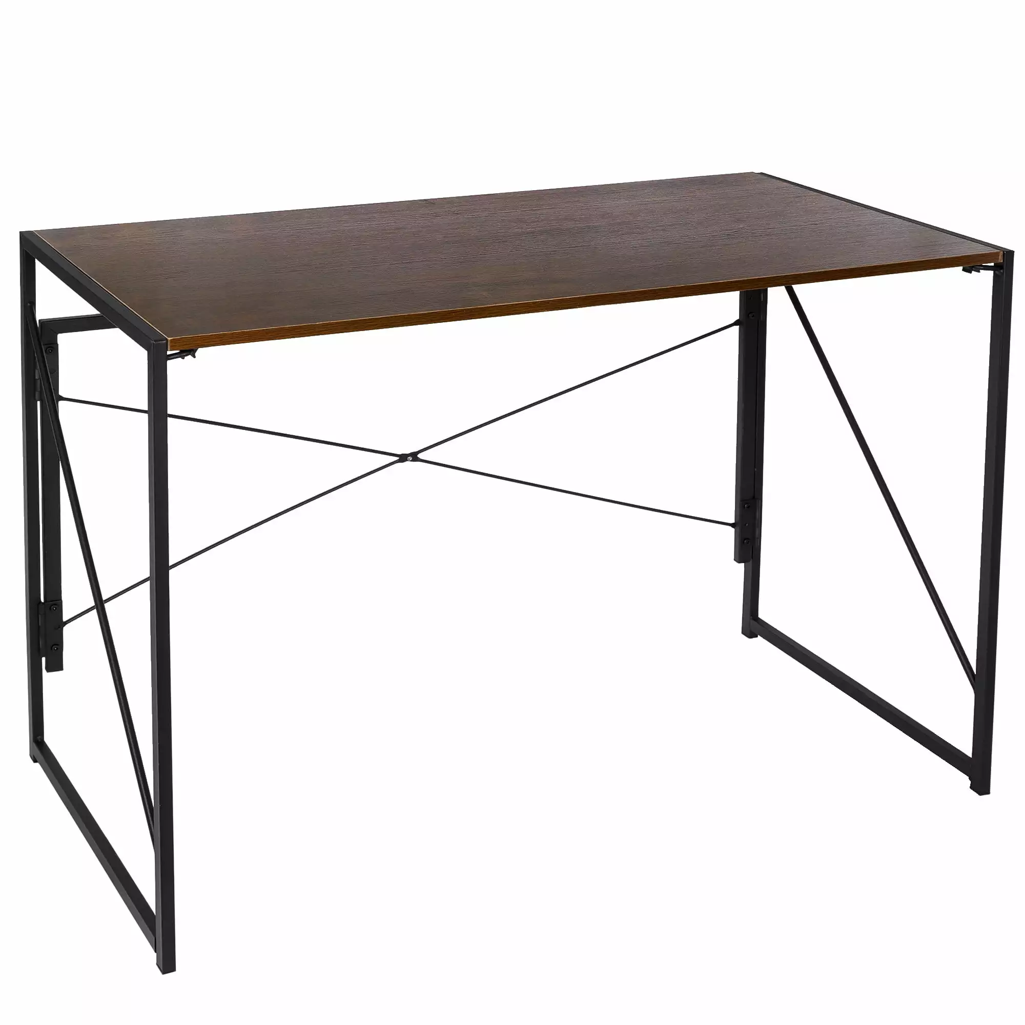 ZenSports 39 inch Folding Computer Desk Modern Sturdy Writing Study Desk Brown