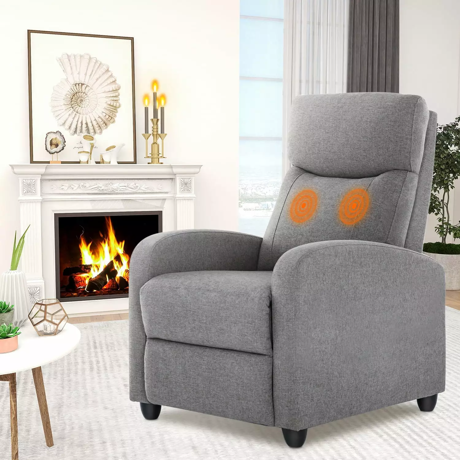 Home Roots 26.8 x 64.2 x 44.9 . Seigle Powder Coated Multi-Position Folding Recliner CoSoTower