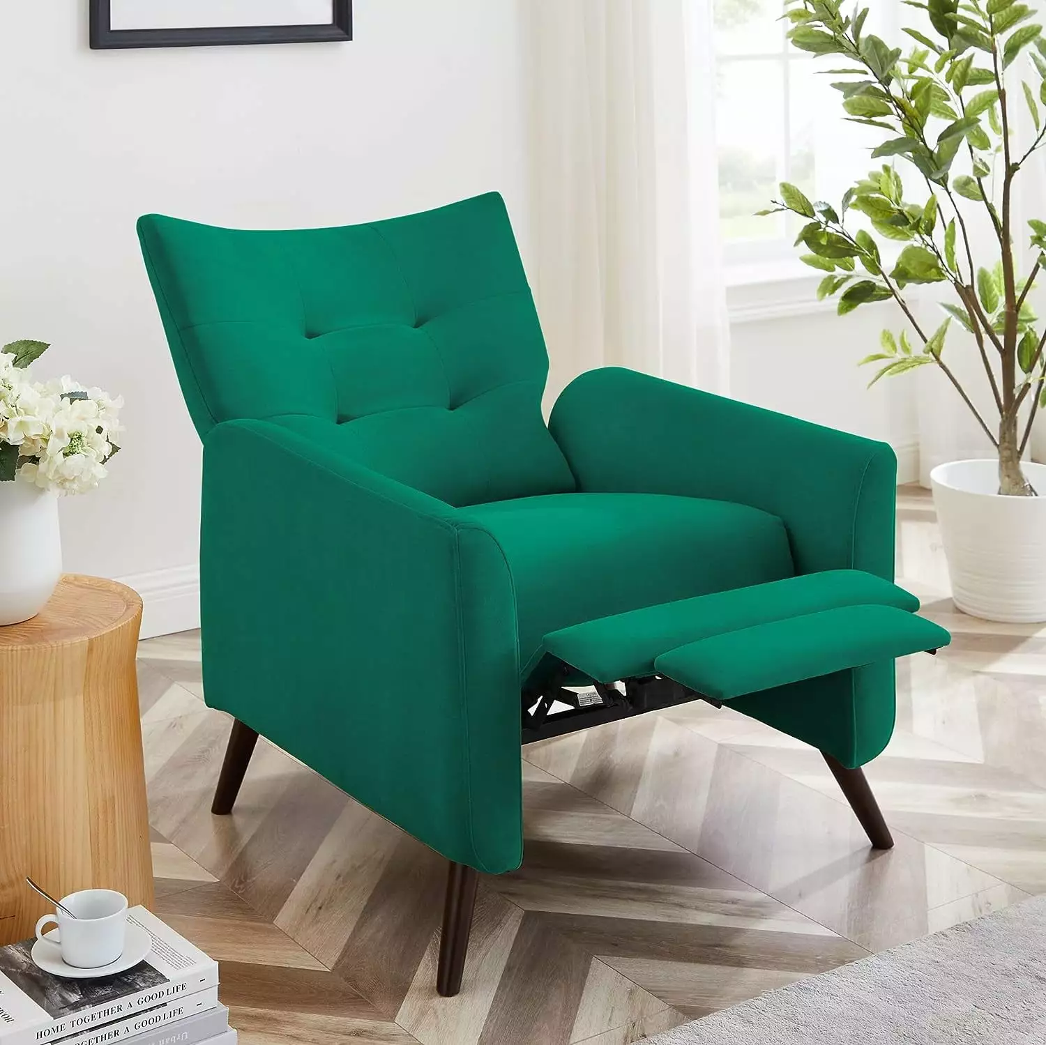 26.8 X 64.2 X 44.9 Magnolia Powder Coated Multi-Position Folding Recliner Vipkeo