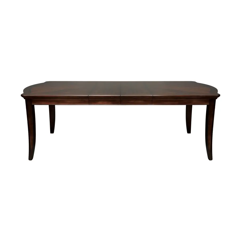 Cherry Finish Formal Dining Table Veneer Pattern and 2X Extension kanepe