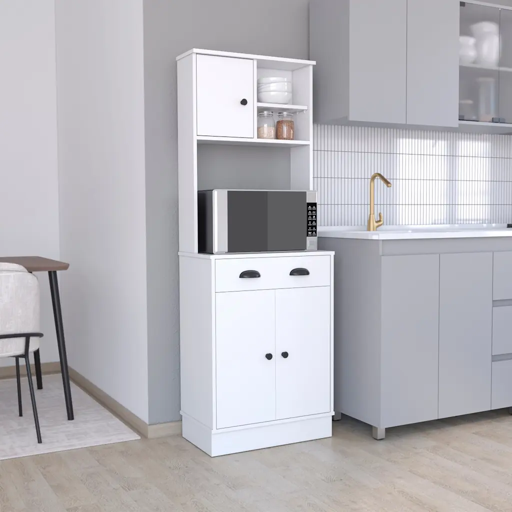 Albany Kitchen Pantry 3 Doors Cabinet And Drawer Freestanding Multifunctional Storage rta mubles colombia