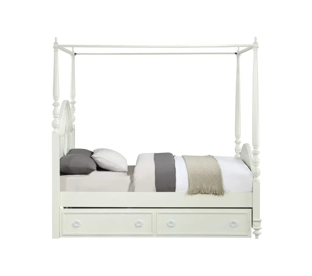Dorothy Full Bed Wooden Poster Ivory Finish BD02259F Full Ivory Wood acme onsite store
