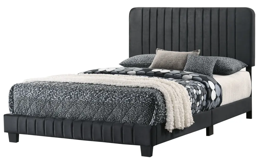 Lodi G0407 Fb Up Full Bed Black Foam Velvet glory furniture