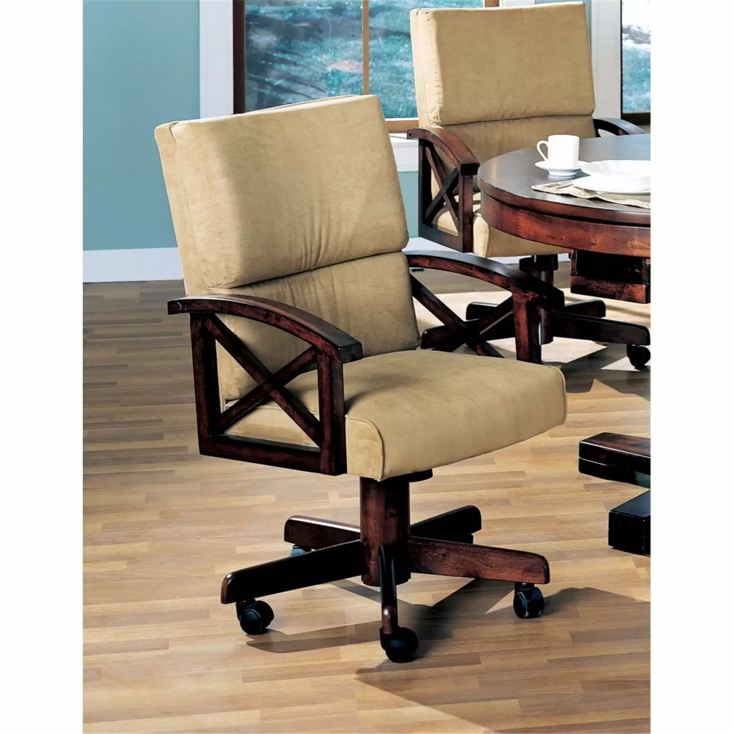 Benzara Snug Upholstered Arm Game Chair Brown - Comfortable Gaming Chair