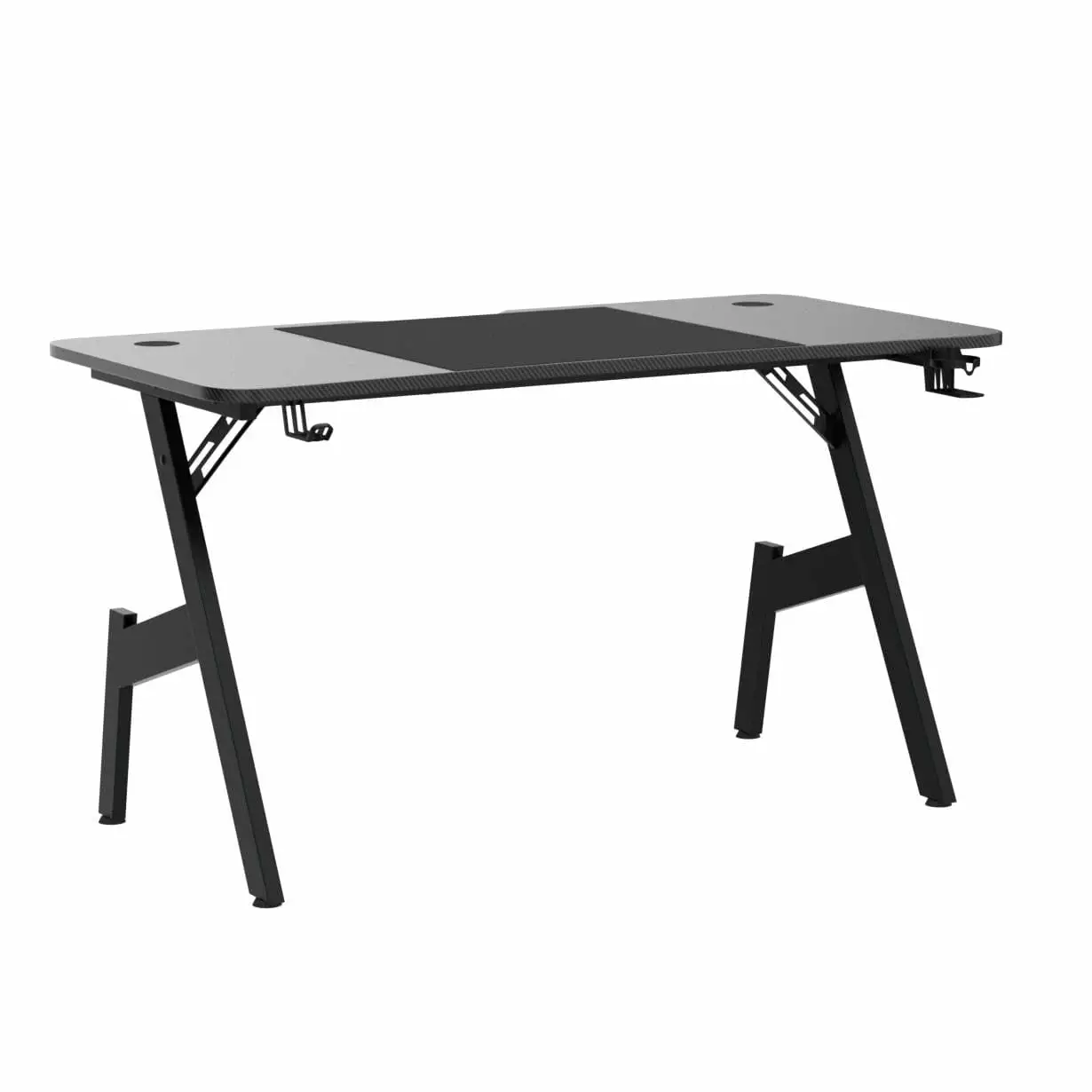 47 Inch Gaming Desk Carbon Fibre Surface - Cup Holder and Headphone Hook FHWMCCL