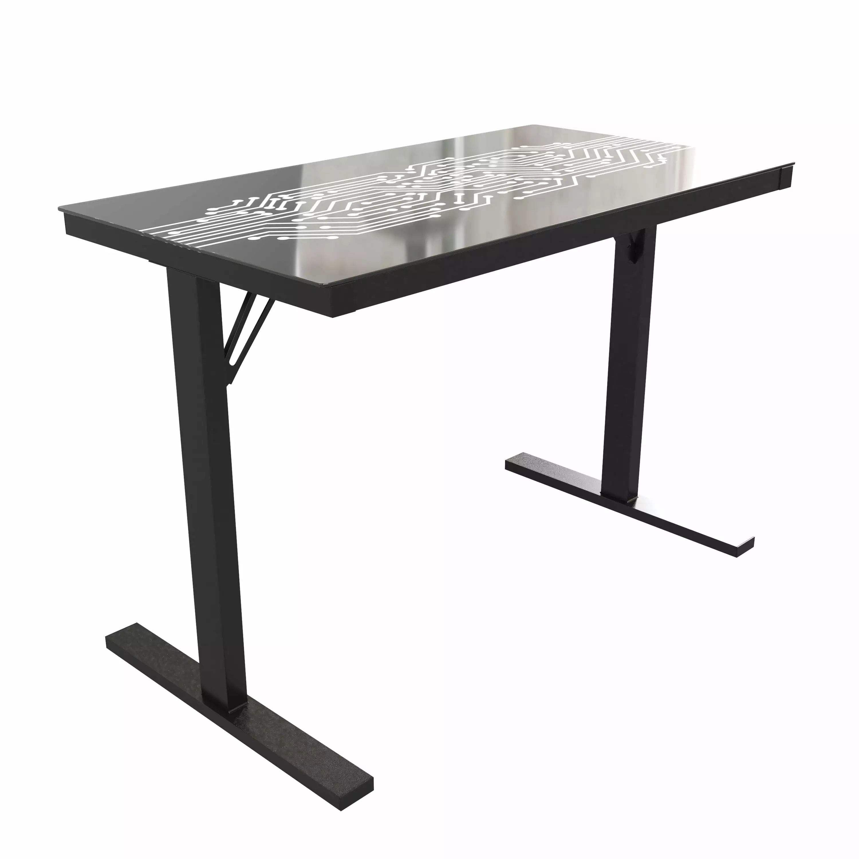 Flash Furniture Shan Gaming Desk LED Lights Black