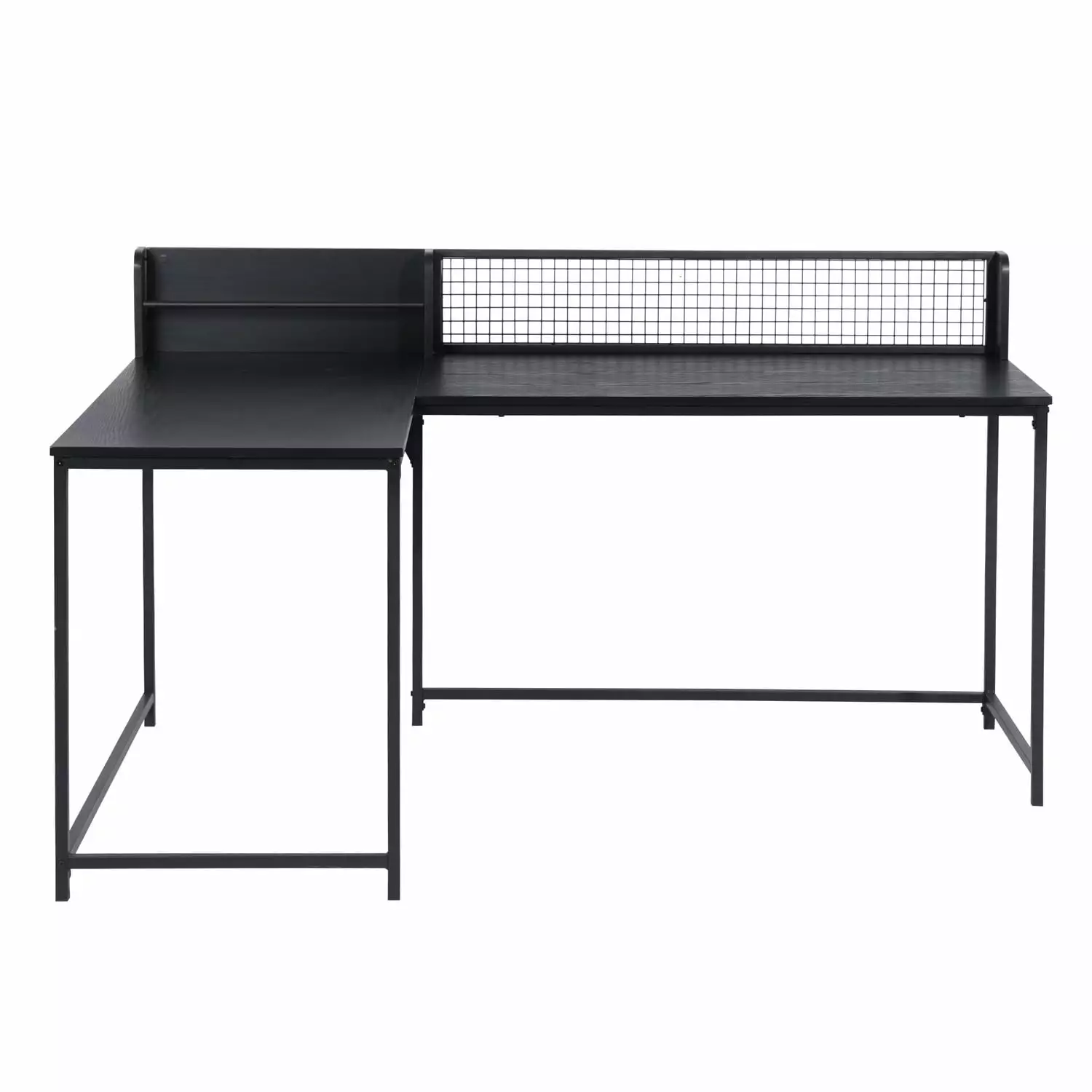 FurnitureR L Shaped Industrial Corner Gaming Desk