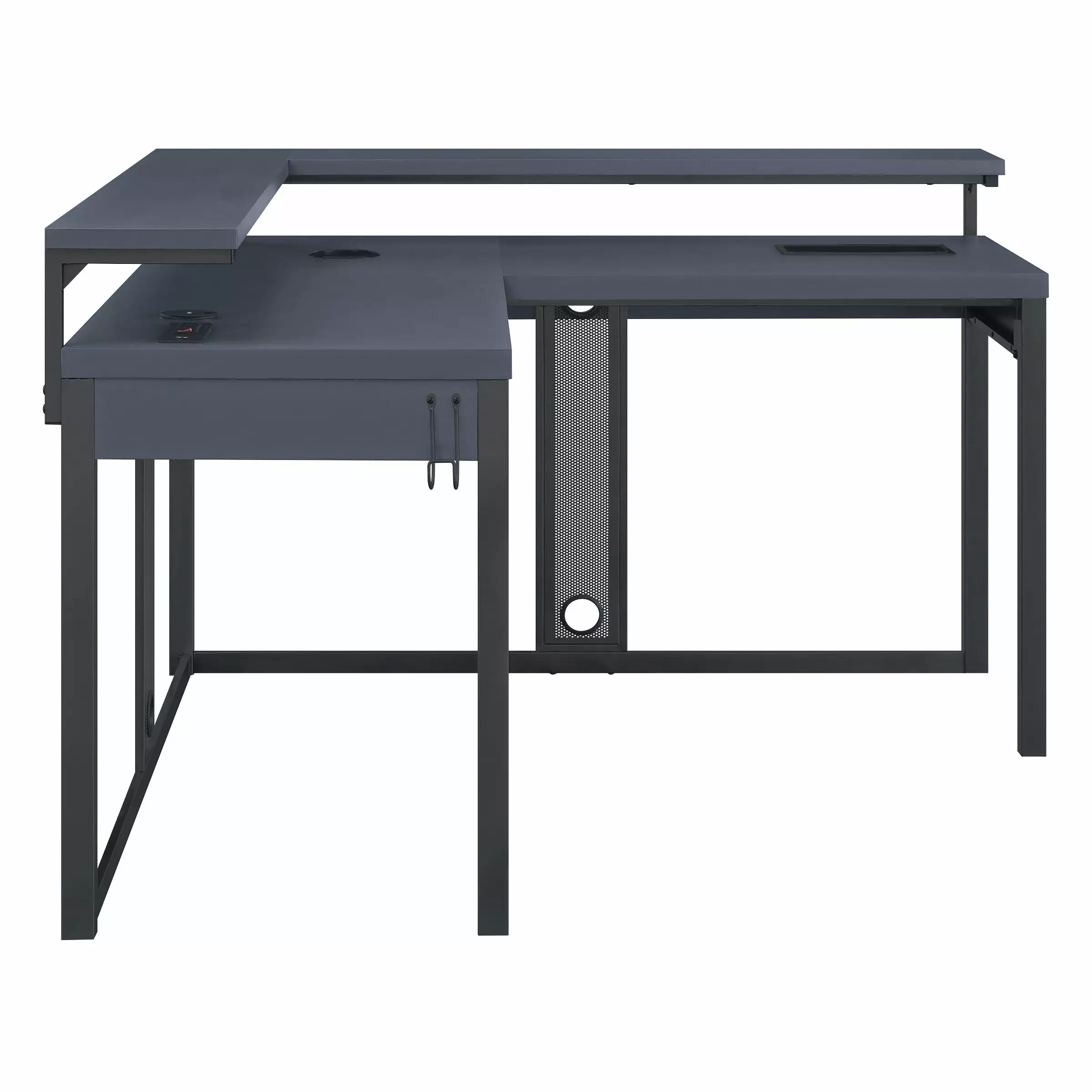 Loadout L-Shape Gaming Desk Black Steel Metal OSP Home Furnishings