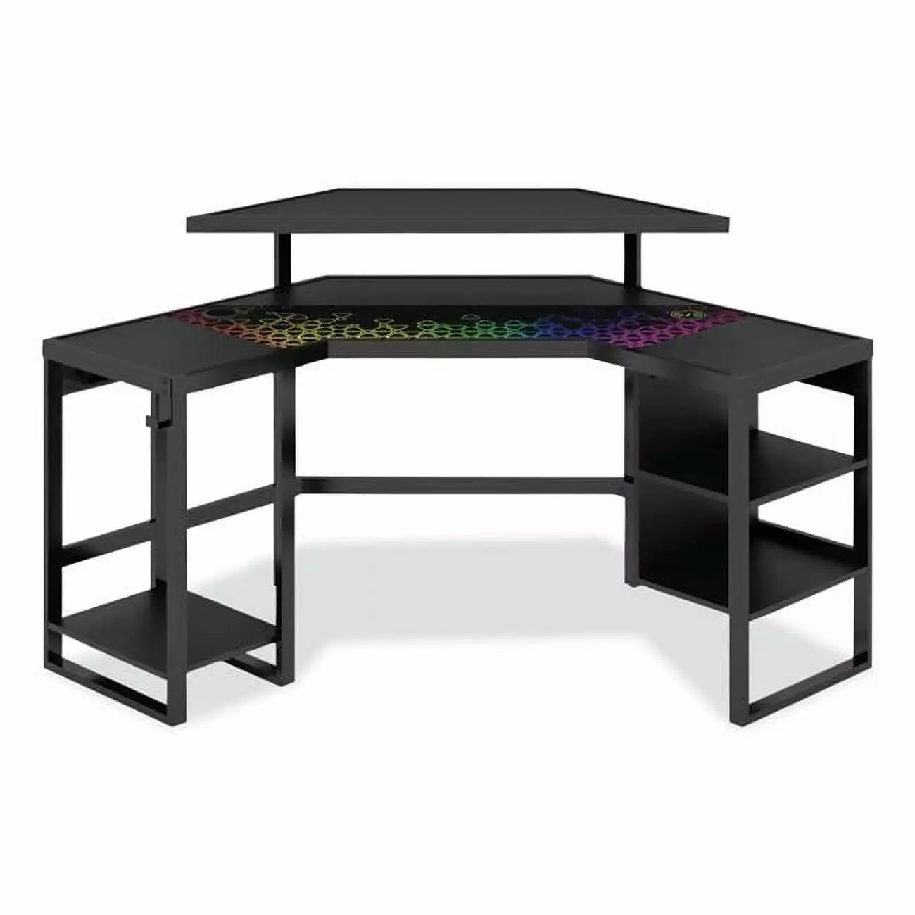 Whalen Furniture Levelup Gear Leet Corner Gaming Desk - 53.25 x 51.75 x 36.75 . - Onyx