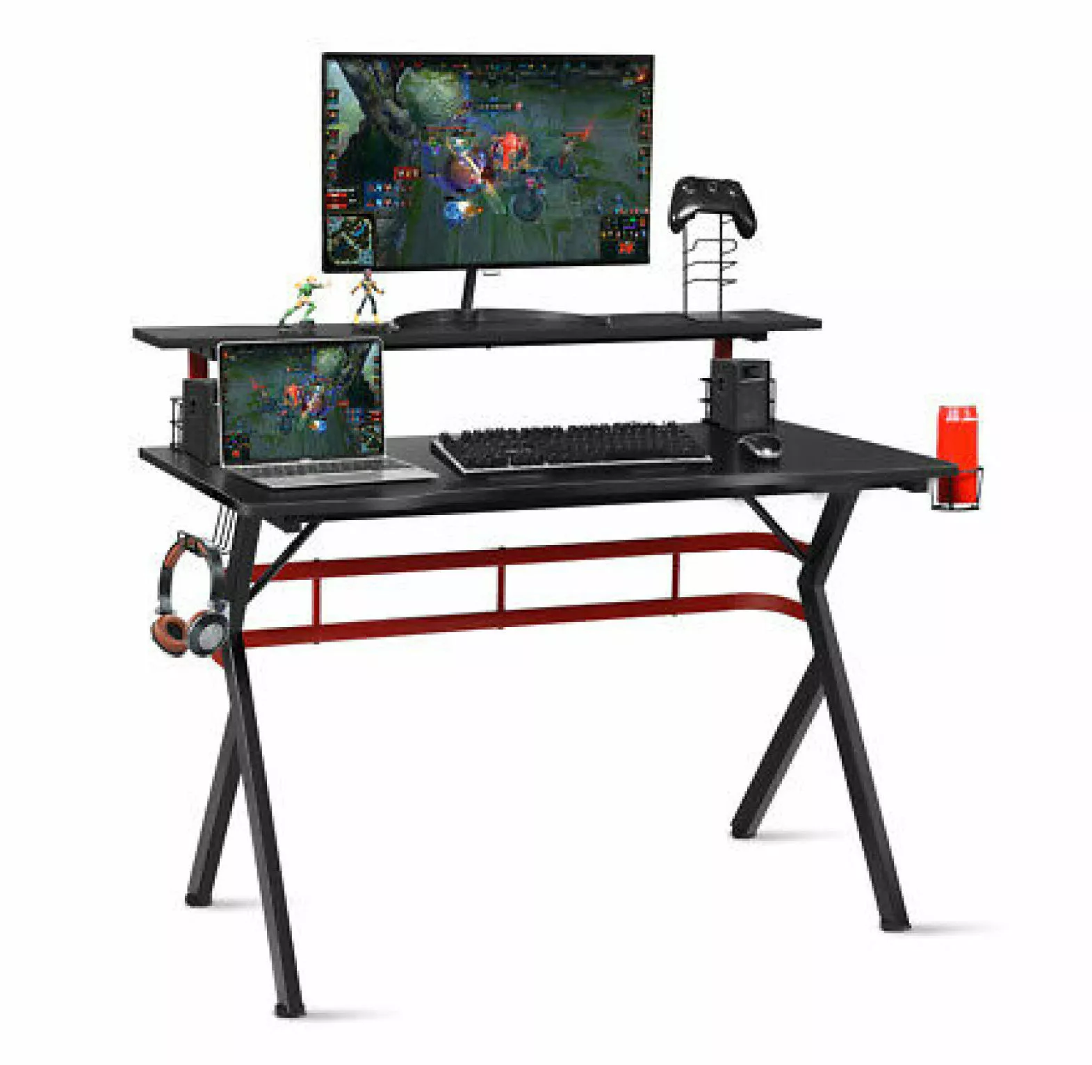 ZJINJIN Gaming Computer Desk Monitor Shelf Storage Controller Headphone Speaker