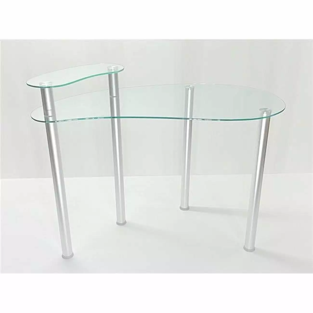 Tier One Designs Clear Glass Corner Computer Desk Monitor Stand Doba BNT