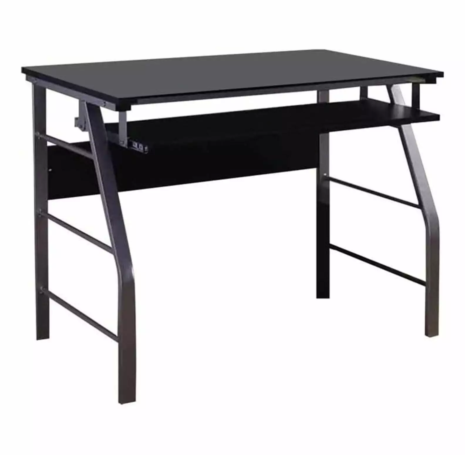 Computer Desk Tempered Glass Home Office Workstation Modern Writing Table Lwory