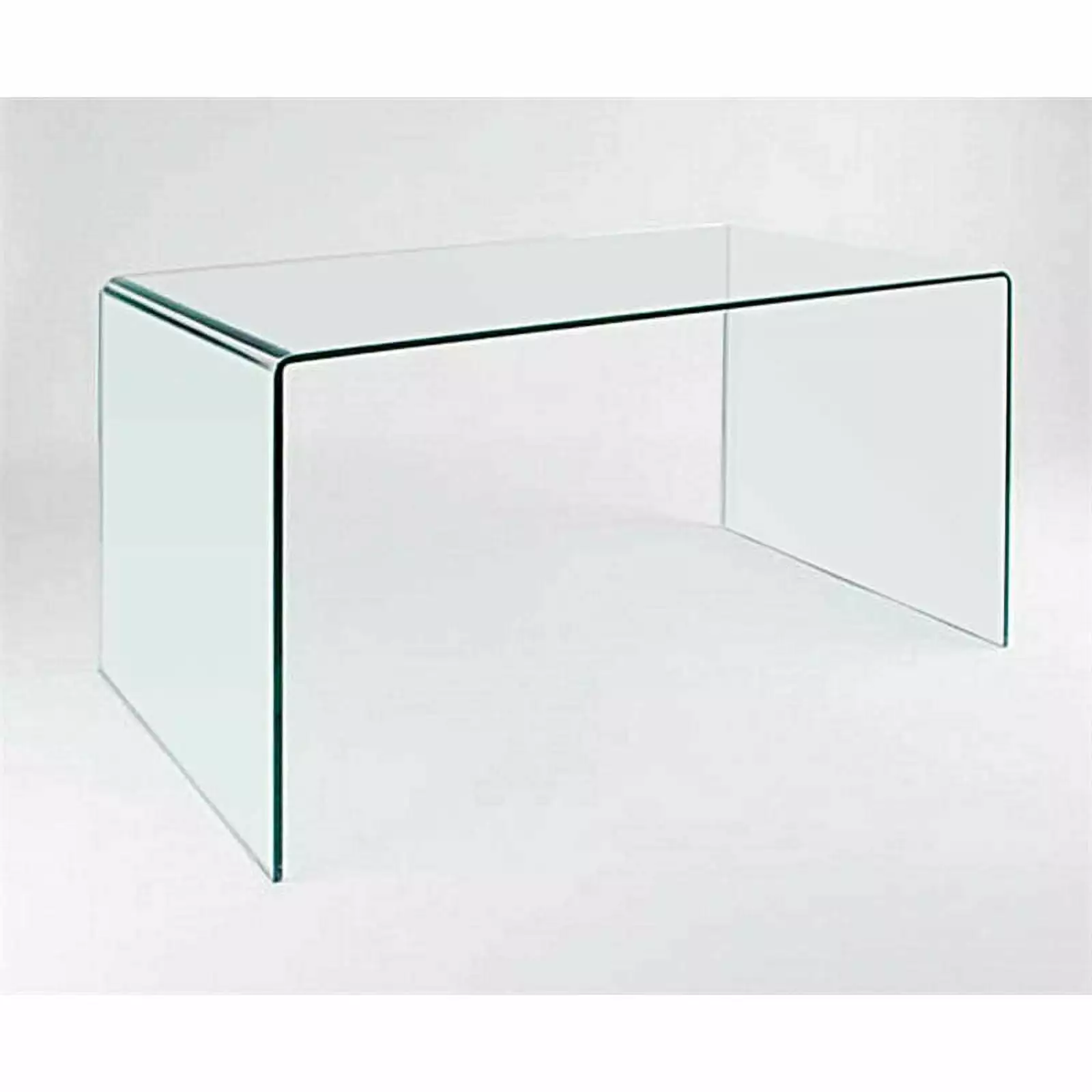 Pemberly Row 50 Contemporary Glass Desk Clear Modern Writing Desk