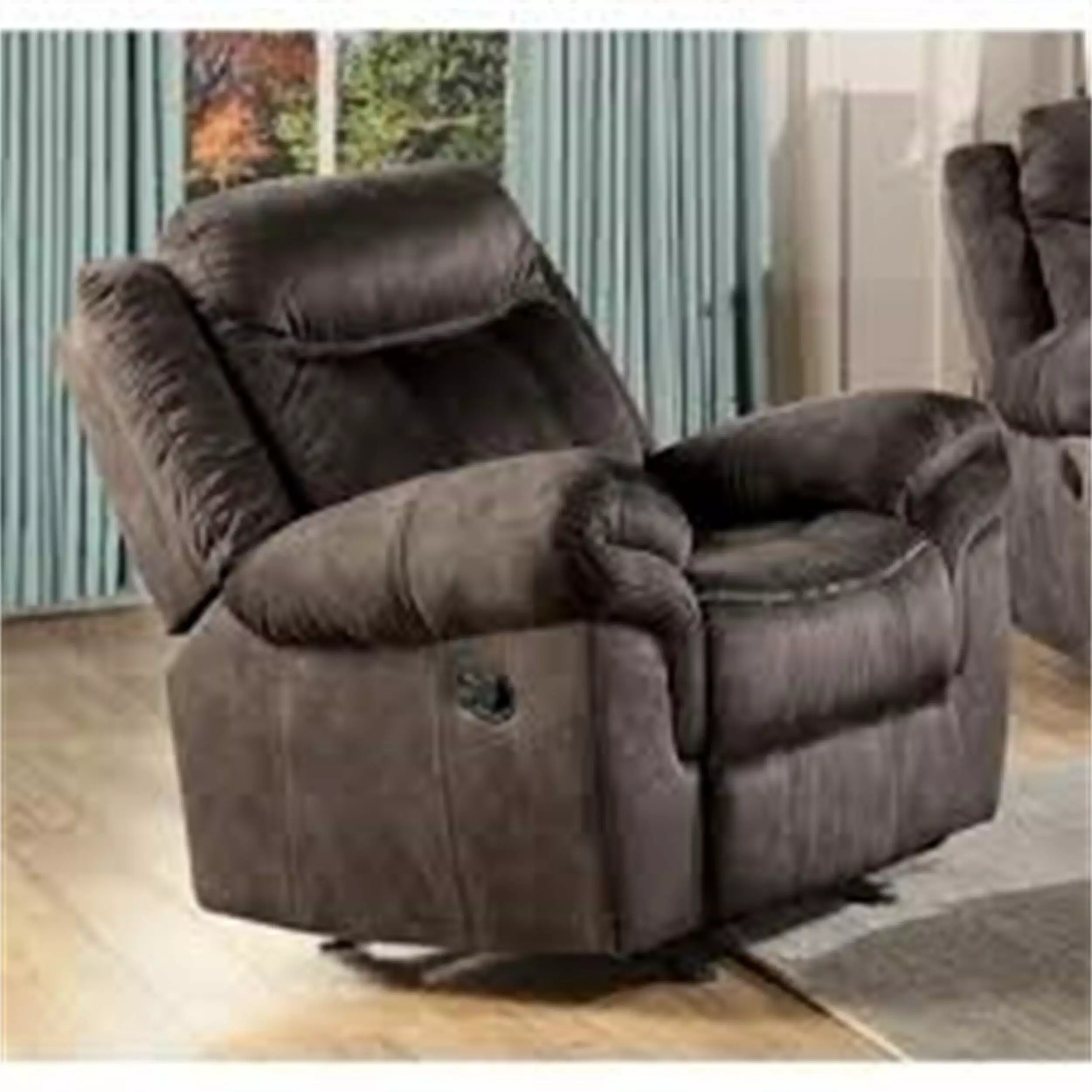 Horizontal Tufted Glider Recliner 2-Tone Chocolate Velvet - Comfortable Living Room Chair Bed Bath & Beyond