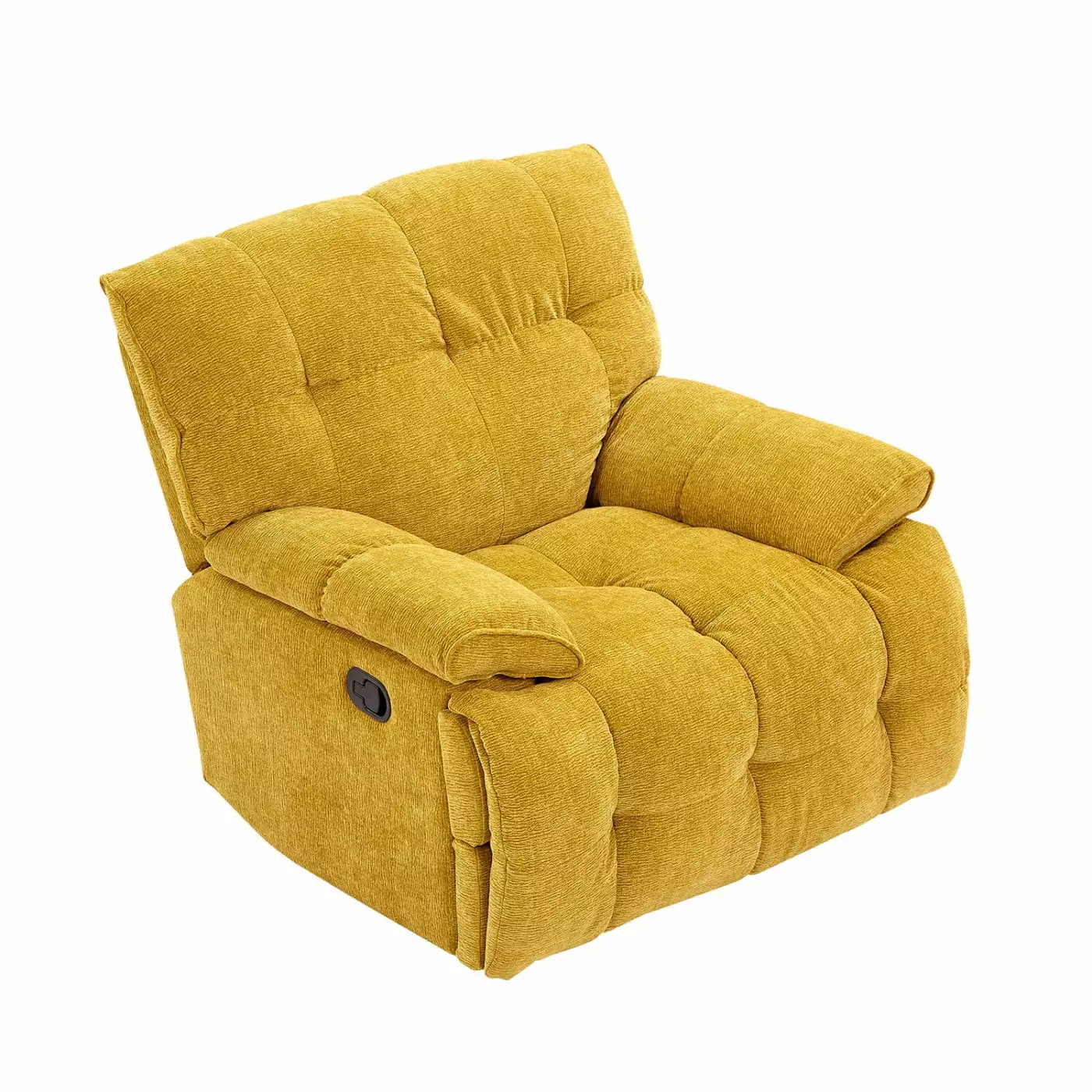 Vibrant Yellow Ergonomic Glider 360 Degree Swivel Chair Overstuffed Manual Rocking Recliner HATNOKIL