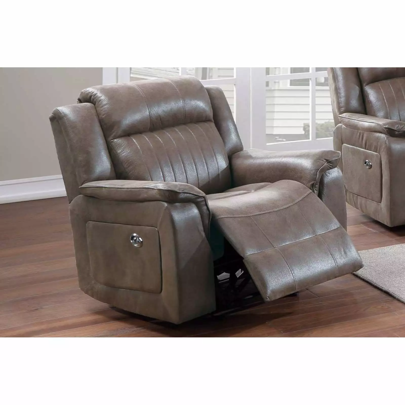 Miekor Furniture Contemporary Power Motion Glider Recliner Chair Dark Coffee