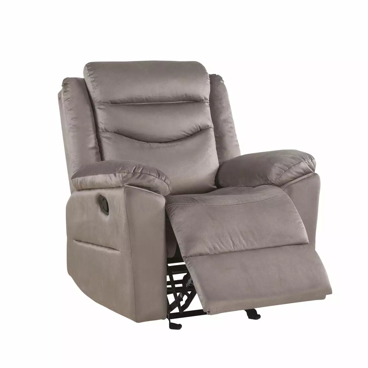 Fabric Upholstered Glider Recliner Tufted Back Cushions Brown Saltoro Sherpi
