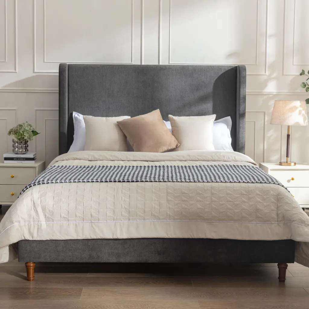 Harper Tall Upholstered Headboard Bed 54 Inch High Headboard b191