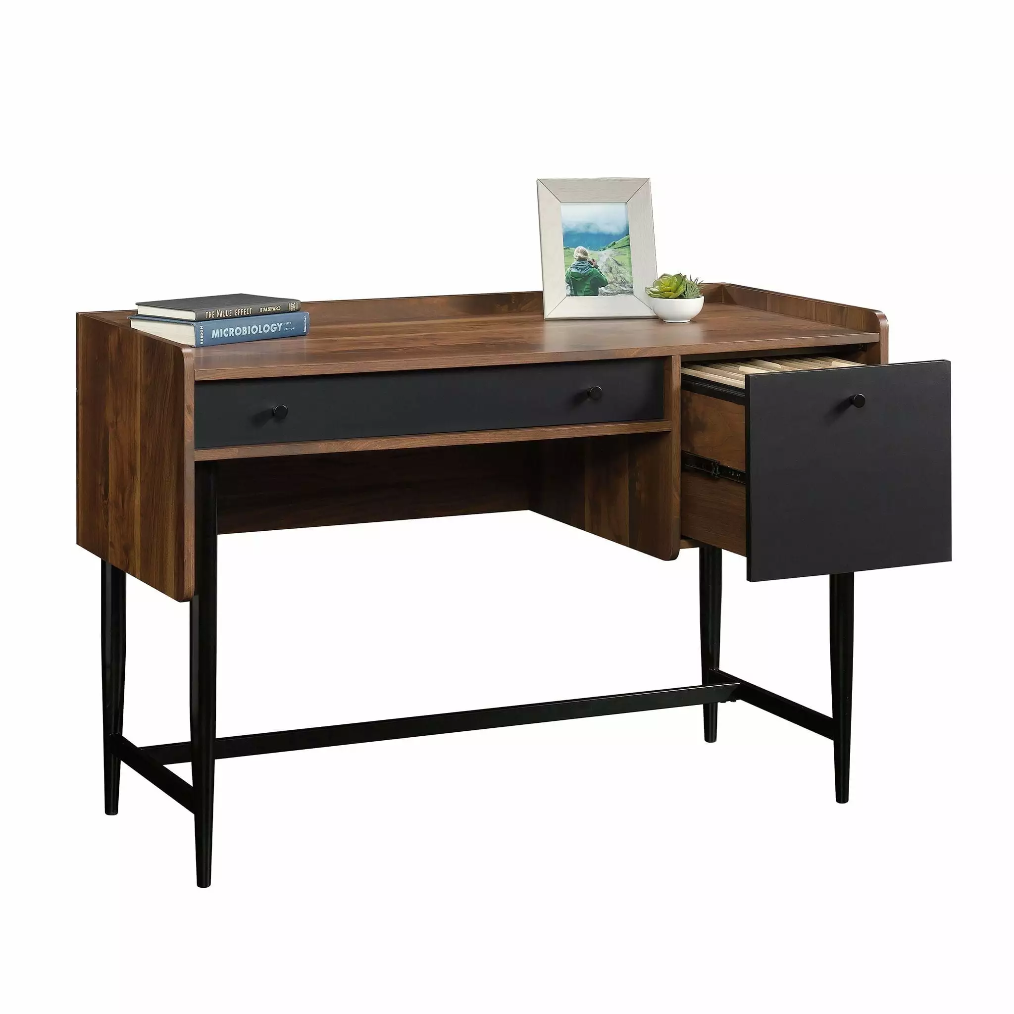 CasaSole 47 Inch Wide Desk Grand Walnut Finish
