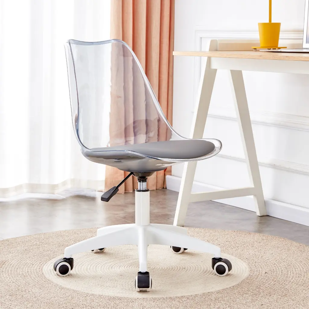 Smoke Gray Modern Home Office Desk And Chair Adjustable 360 Rotating droom w-1151