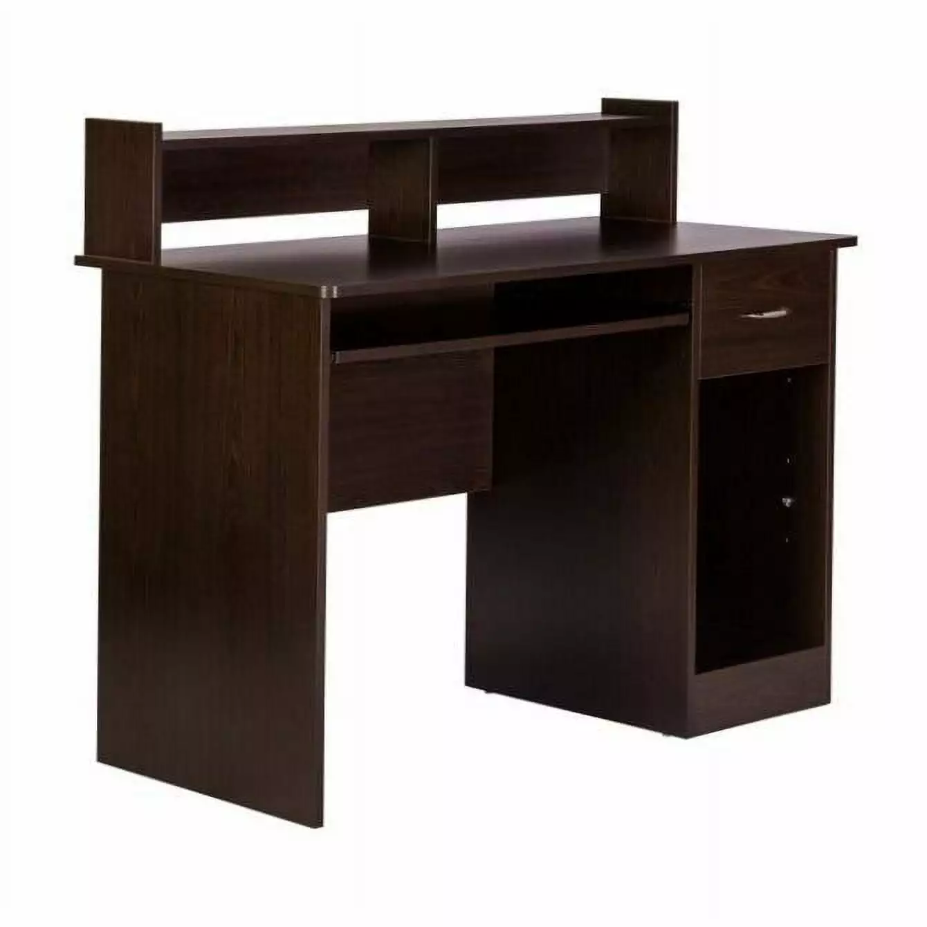 Contemporary Espresso Wood Finish Home Office Computer Desk Work and Study Fast Furnishing