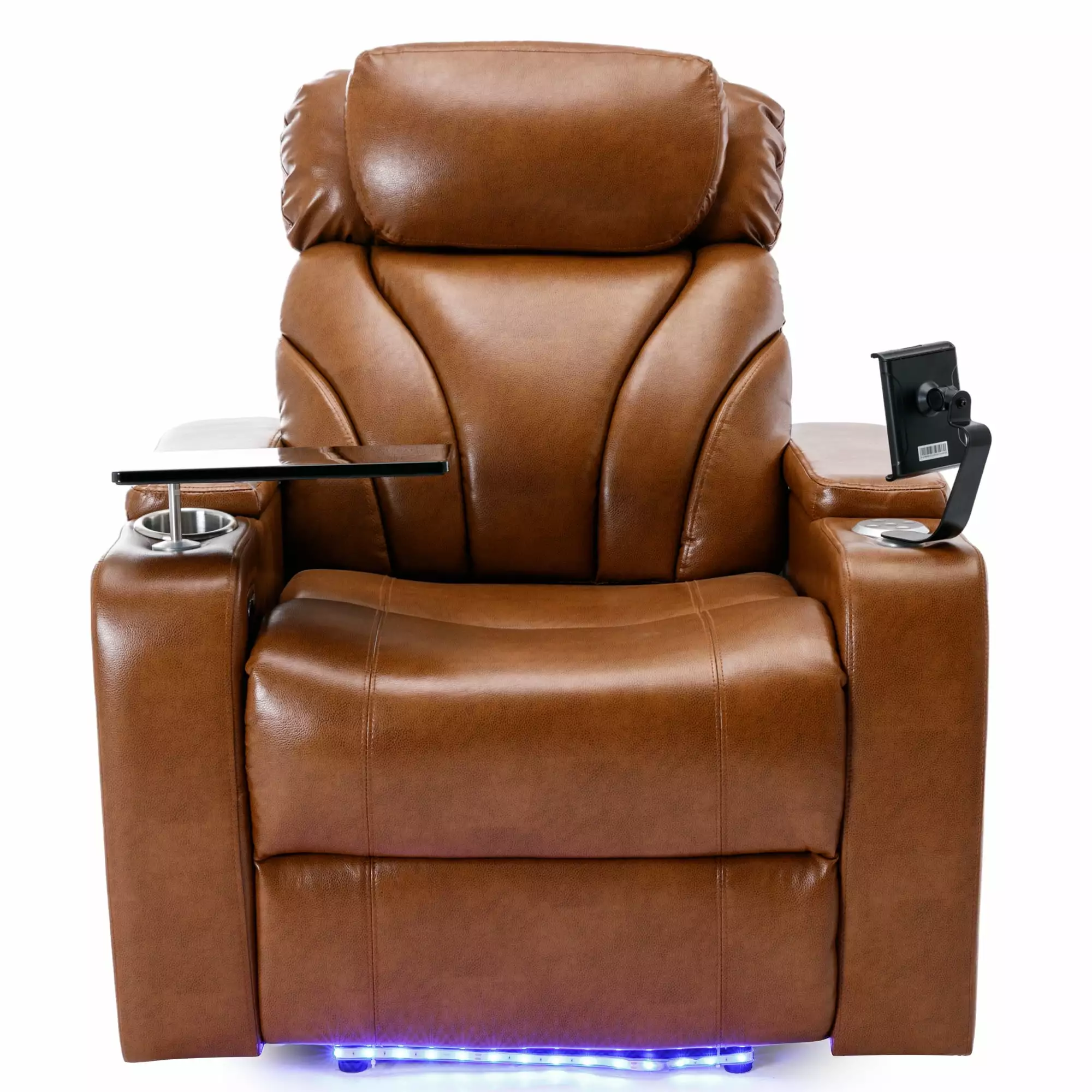 DeeHome Power Motion Recliner USB Charging Port and Hidden Arm Storage Light Brown