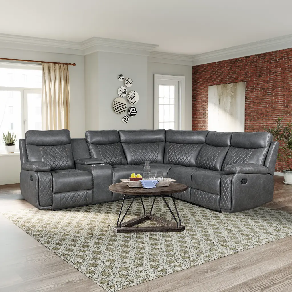 Home Theater Seating Manual Recliner Cup Holder and Hide Away Storage Comfortable Movie Chair oris fur.
