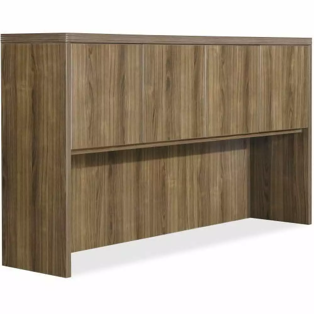 Lorell Chateau Series Walnut Laminate Desking 70.9 x 14.8 Hutch - Executive Office Desk Drawers