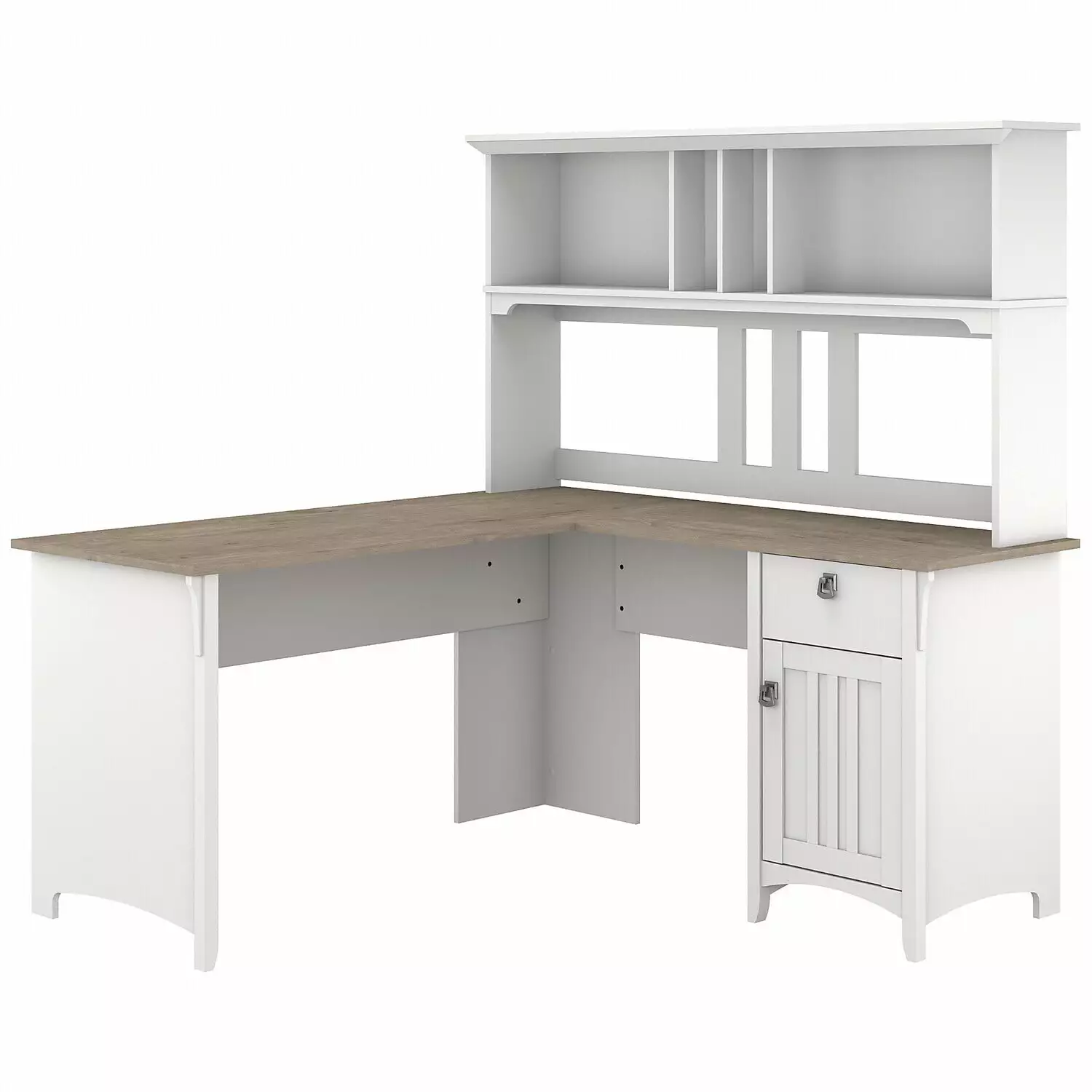 Maykoosh Modern Muse 60W L Shaped Desk Hutch - Contemporary Office Furniture