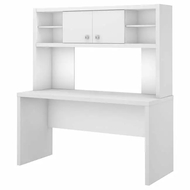 60 . Echo Credenza Desk Hutch - Pure White Modern Office Furniture SeatSolutions