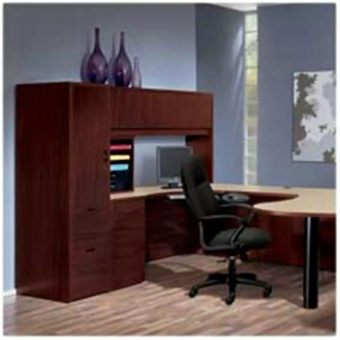 HON Stack-On Storage Hutch 48x14x37 Inches Mahogany Office Organization