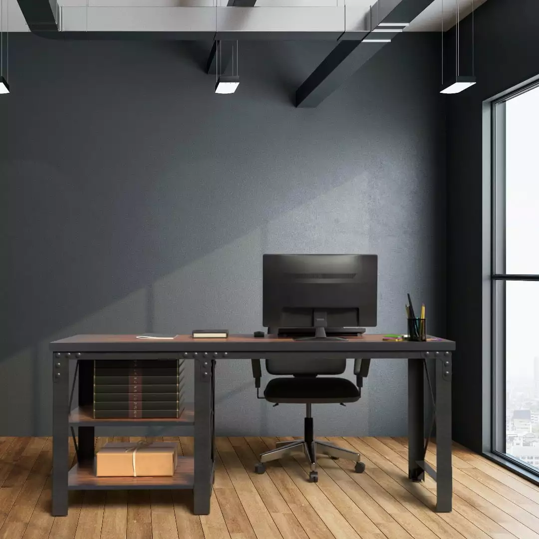 Duramax Weston 72 Industrial Metal & Wood Desk Shelves - Modern Office Furniture