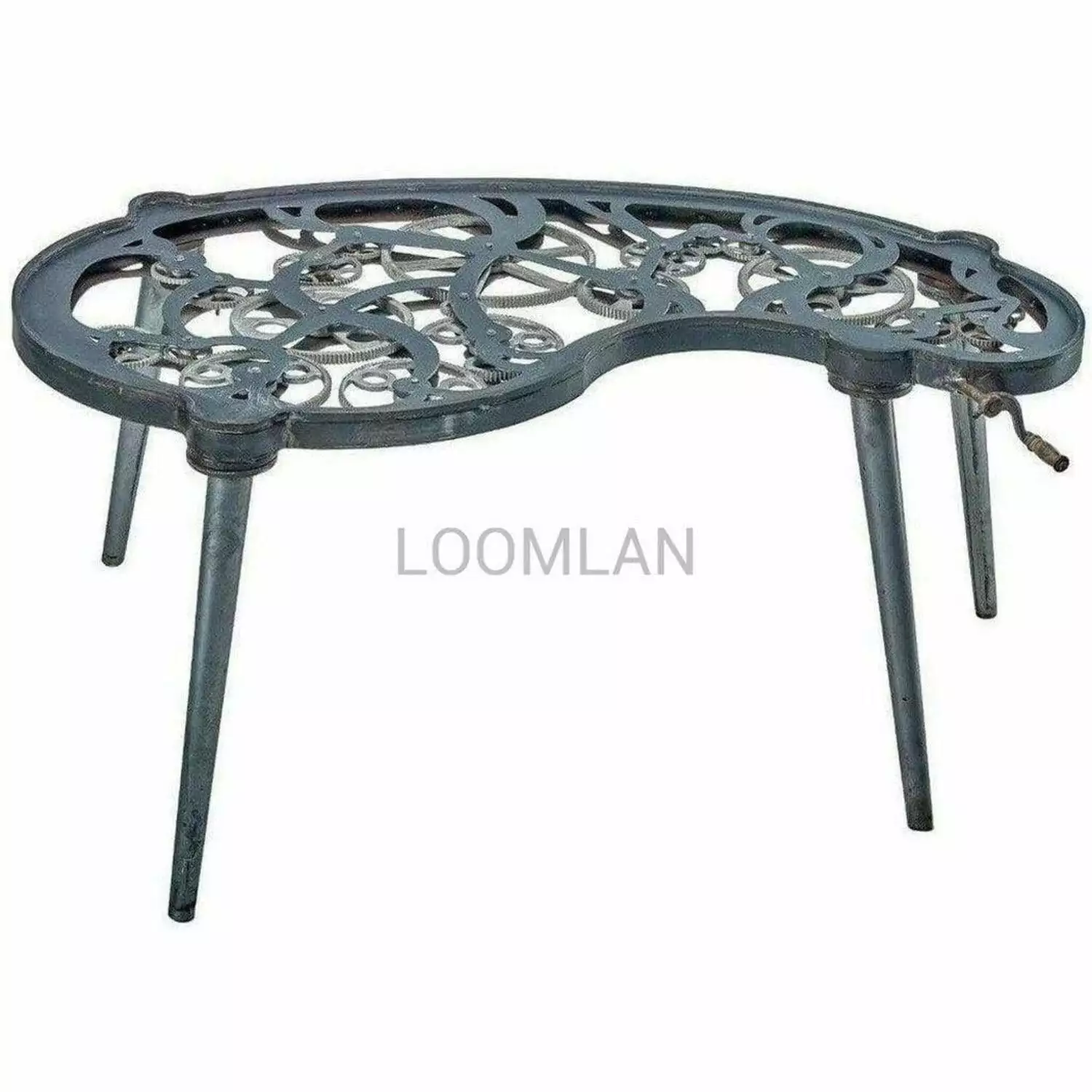67 Industrial Steampunk Home Office Writing Table Glass Top - Vintage Style Desk Sideboards & Things