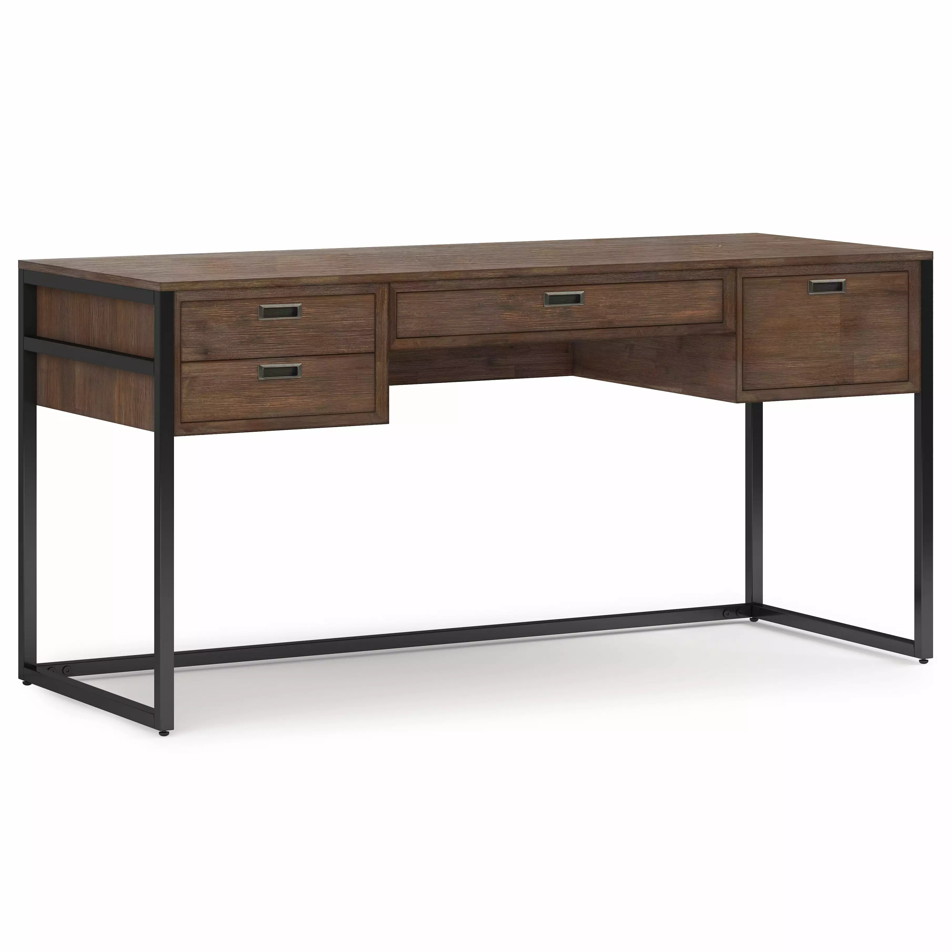 Simpli Home Richmond ACACIA WOOD Modern Industrial 60 Desk Rustic Natural Brown - Home Office Desk