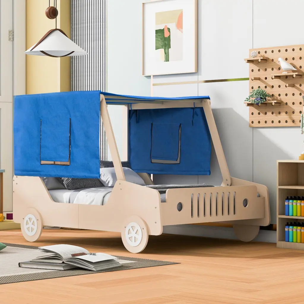 Full Size Car Influenced Bed Tents Natural Plywood Design lucky furniture