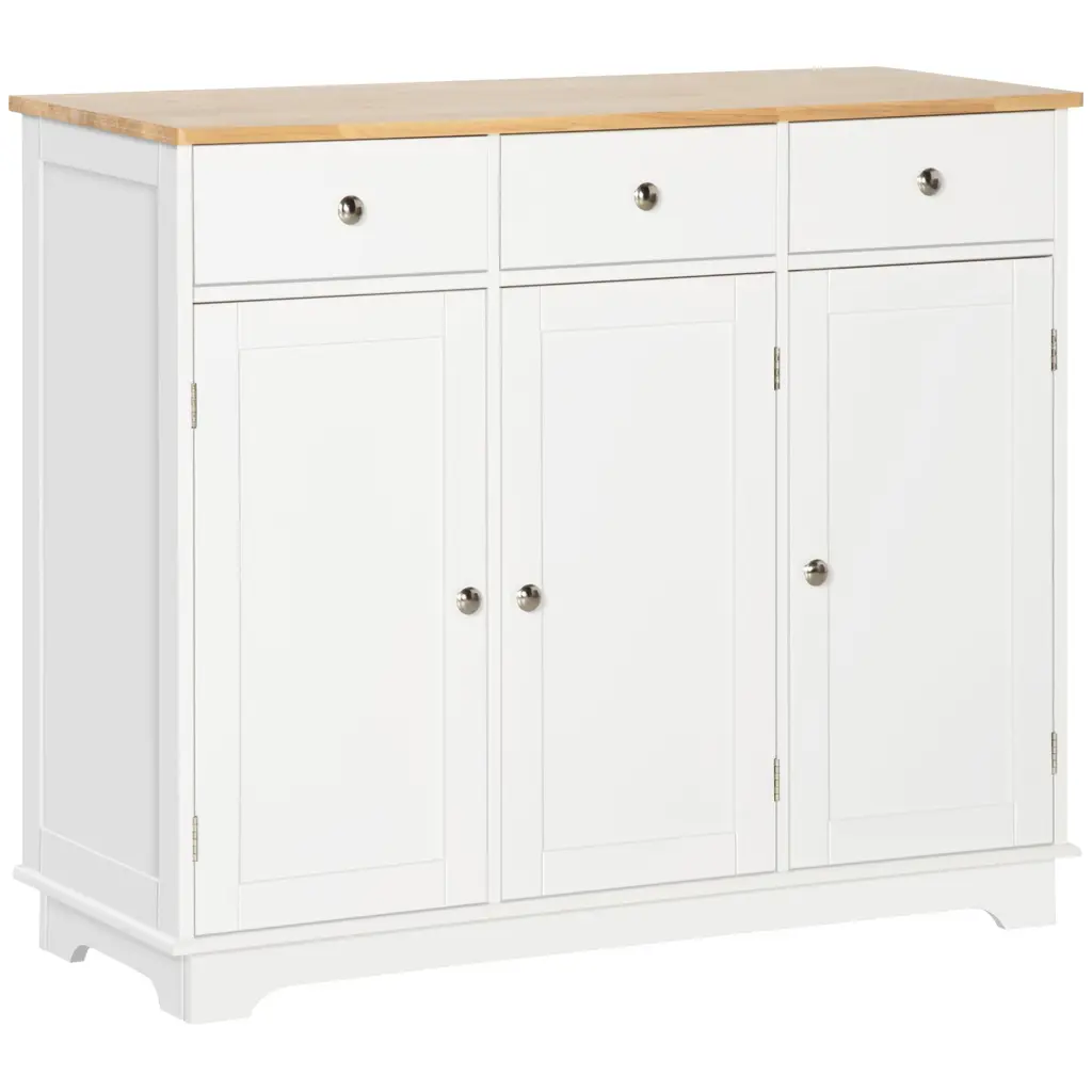 Homcom Sideboard Solid Wood Countertop Modern Kitchen Storage Cabinet aosom business