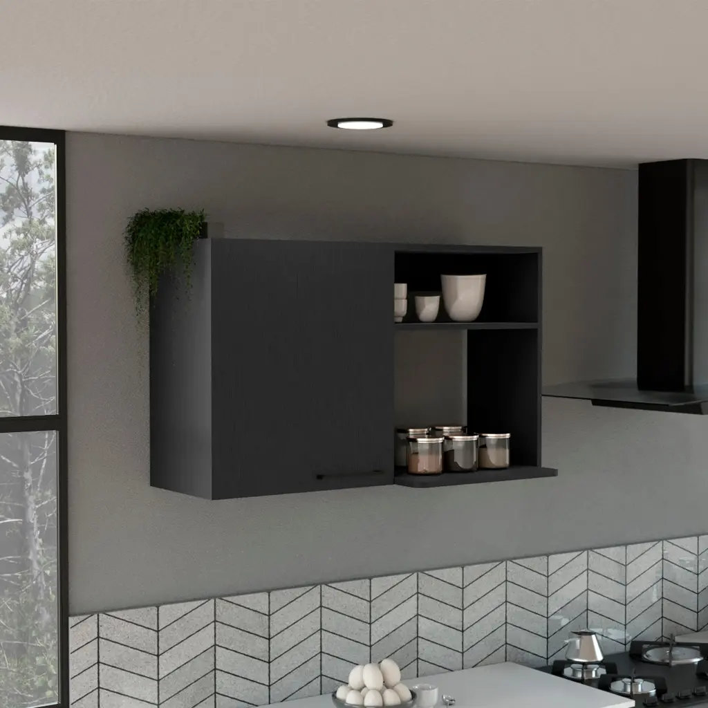 Napoles One Door Wall Cabinet 3 4 Shelves Multicolor Kitchen Corner Unit rta mubles colombia