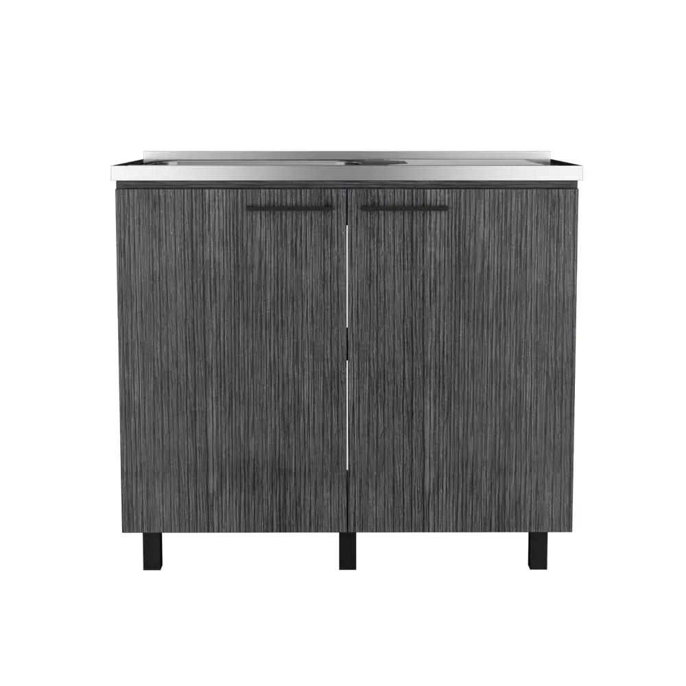 Functionality Sink Cabinet Burwood Kitchen Smokey Oak Gray Particle Board treevol furniture