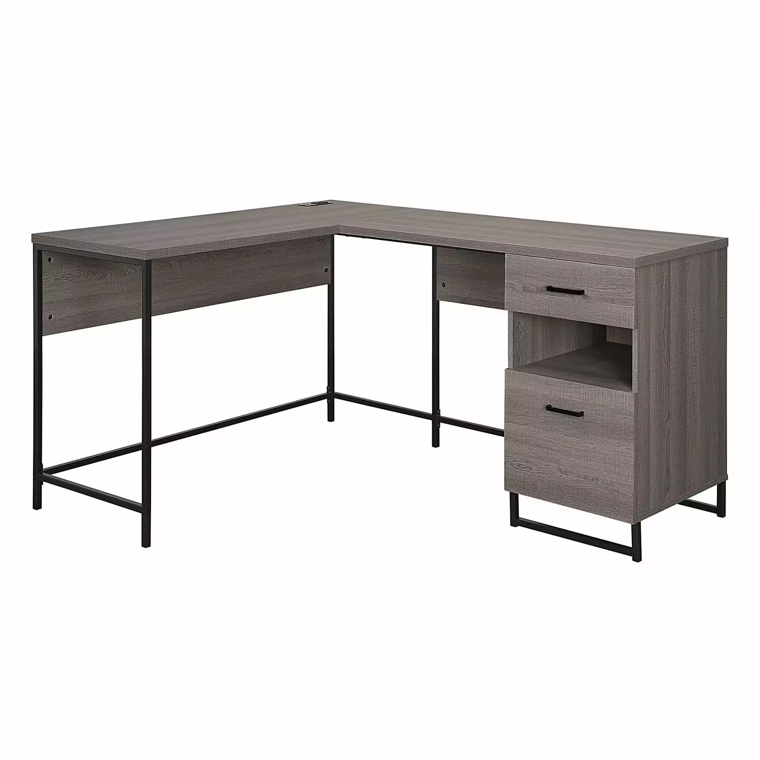 American Furniture Classics L-Shaped Desk Power Hub Farm Oak Office Workcenter