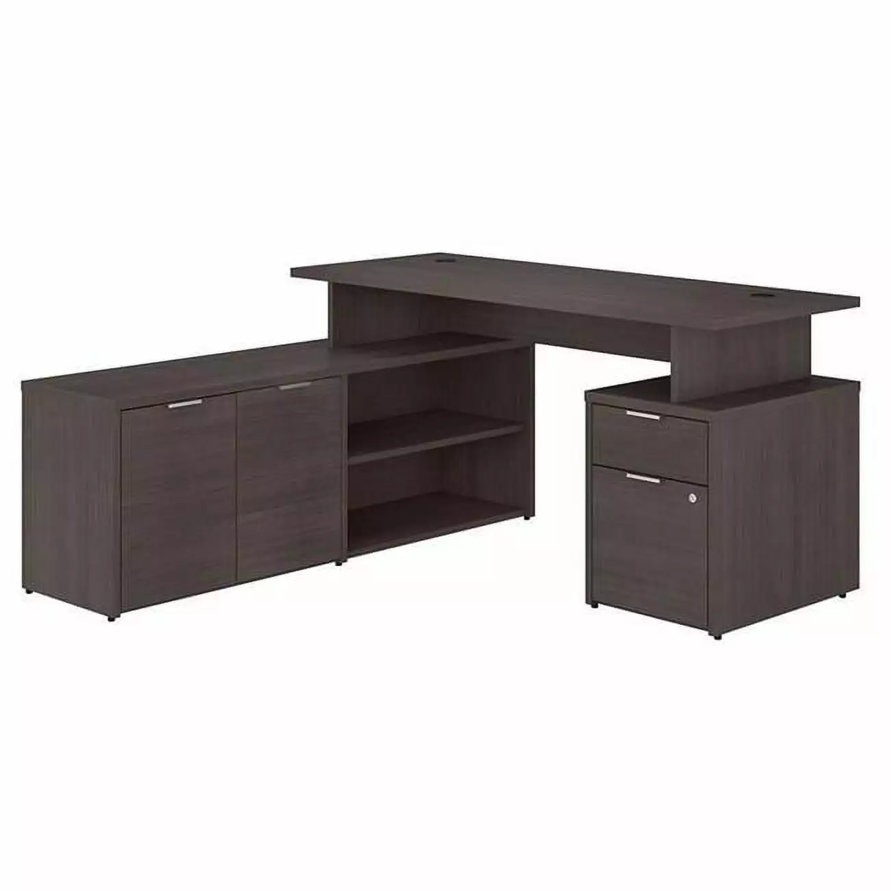 Bush Business Furniture Jamestown 60W L Shaped Desk Drawers - Sturdy Office Workstation BBF