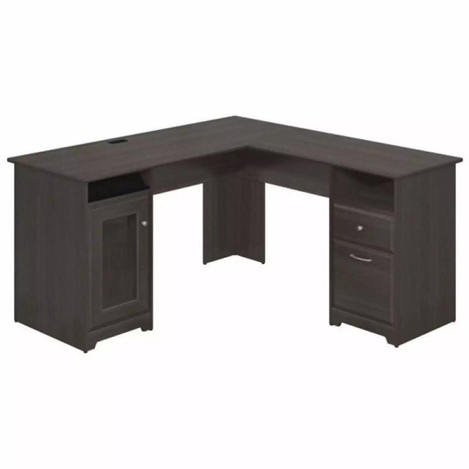 Bowery Hill 60 L-Shaped Corner Desk Heather Gray Modern Workstation