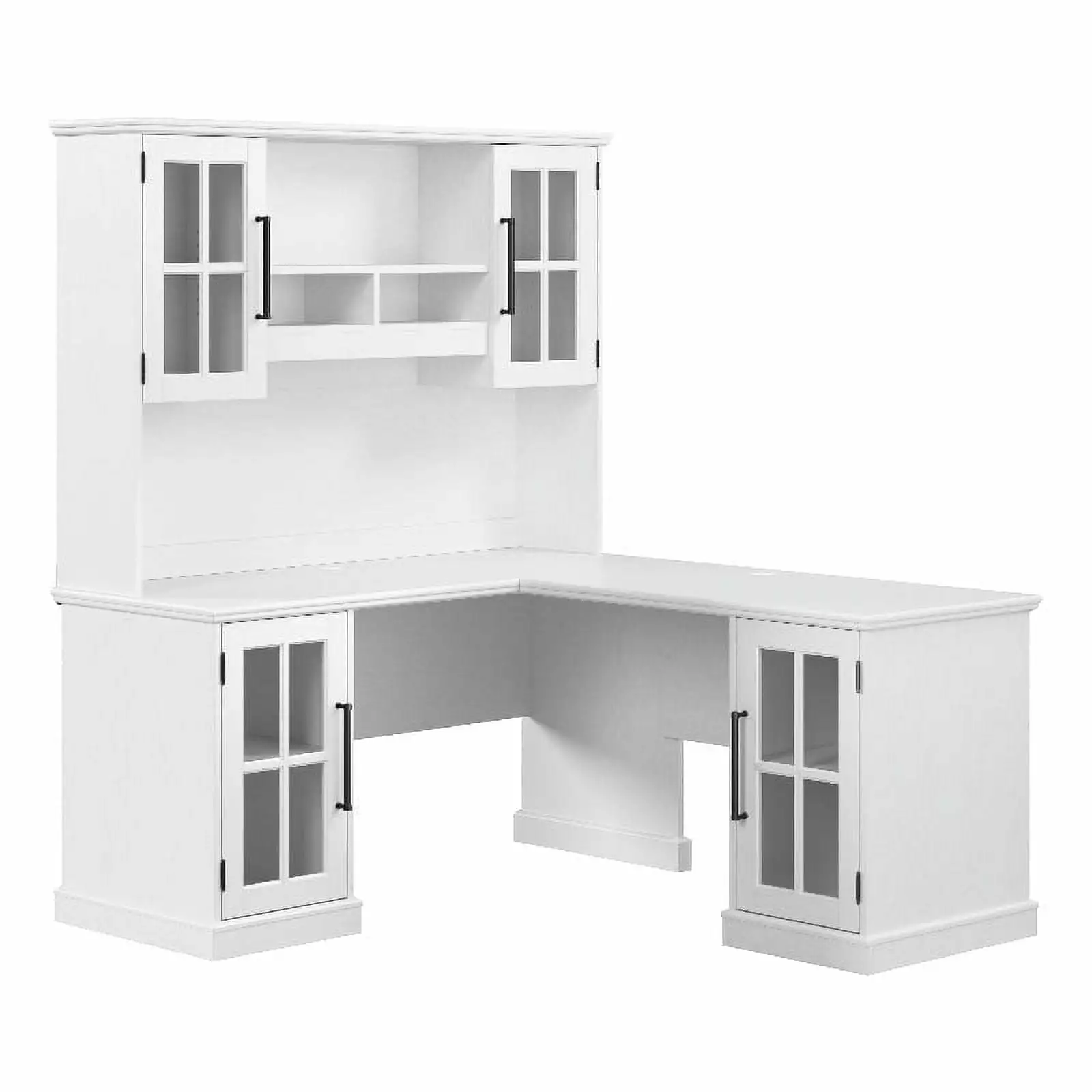 Bush Westbrook 60W L Shaped Desk Hutch and Storage Engineered Wood Bush Furniture
