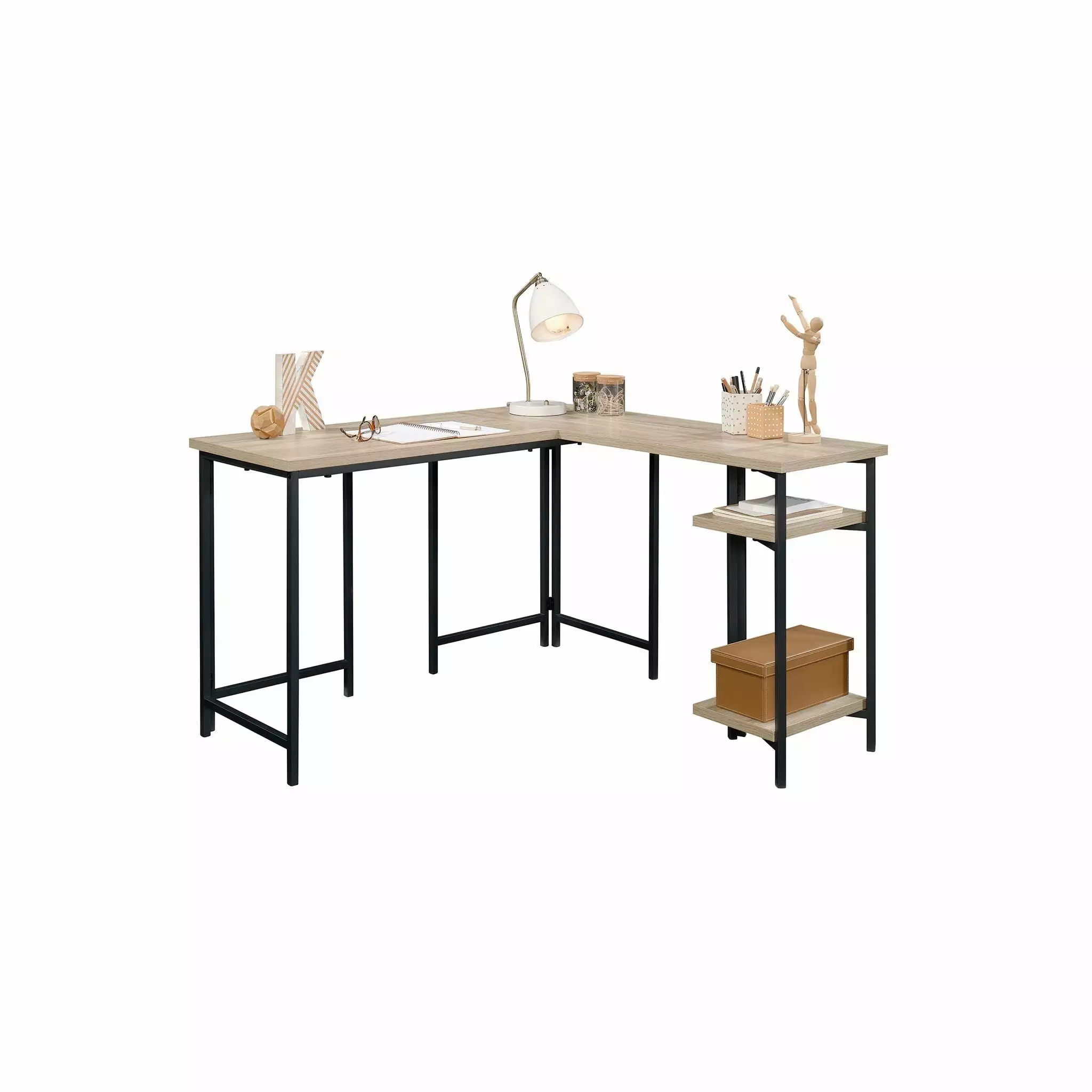 CasaSole 47 Wide L Shaped Desk Charter Oak Home Office