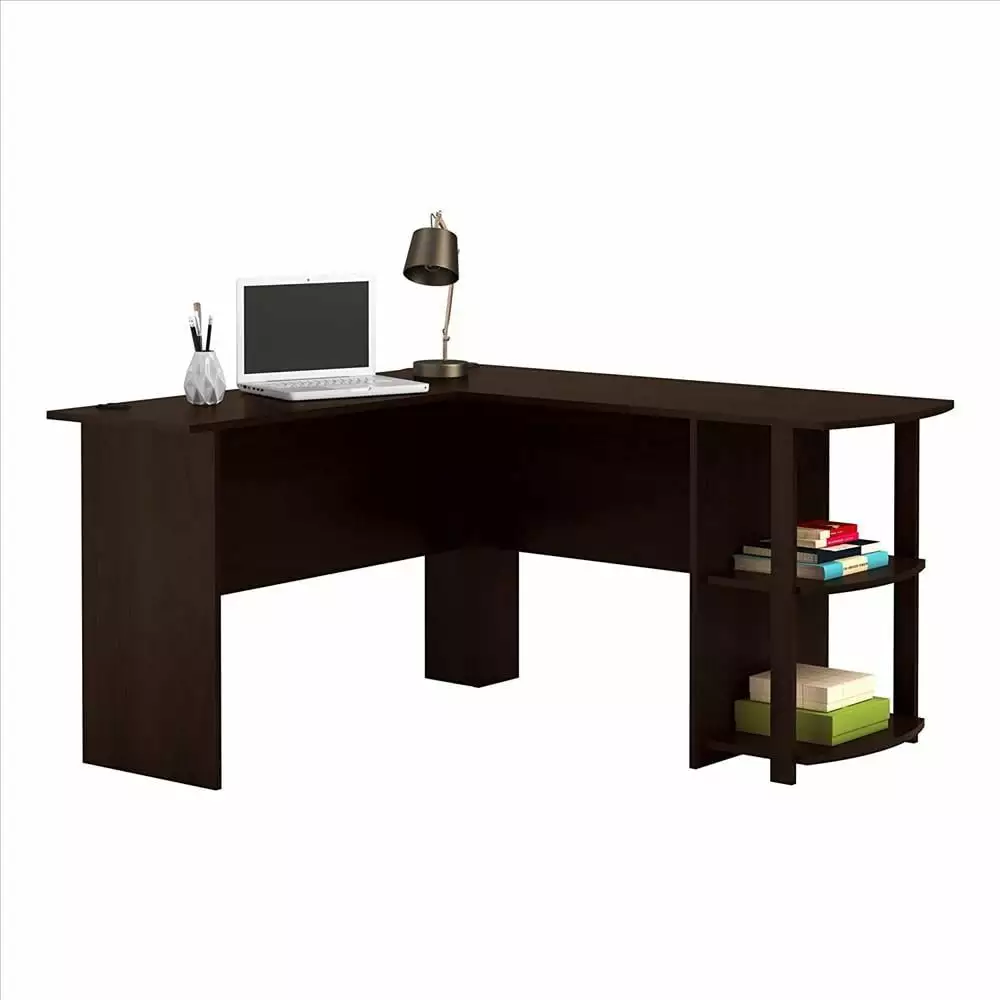 FCH L-Shaped Computer Desk Home Office Workstation Study Laptop PC Table Dark