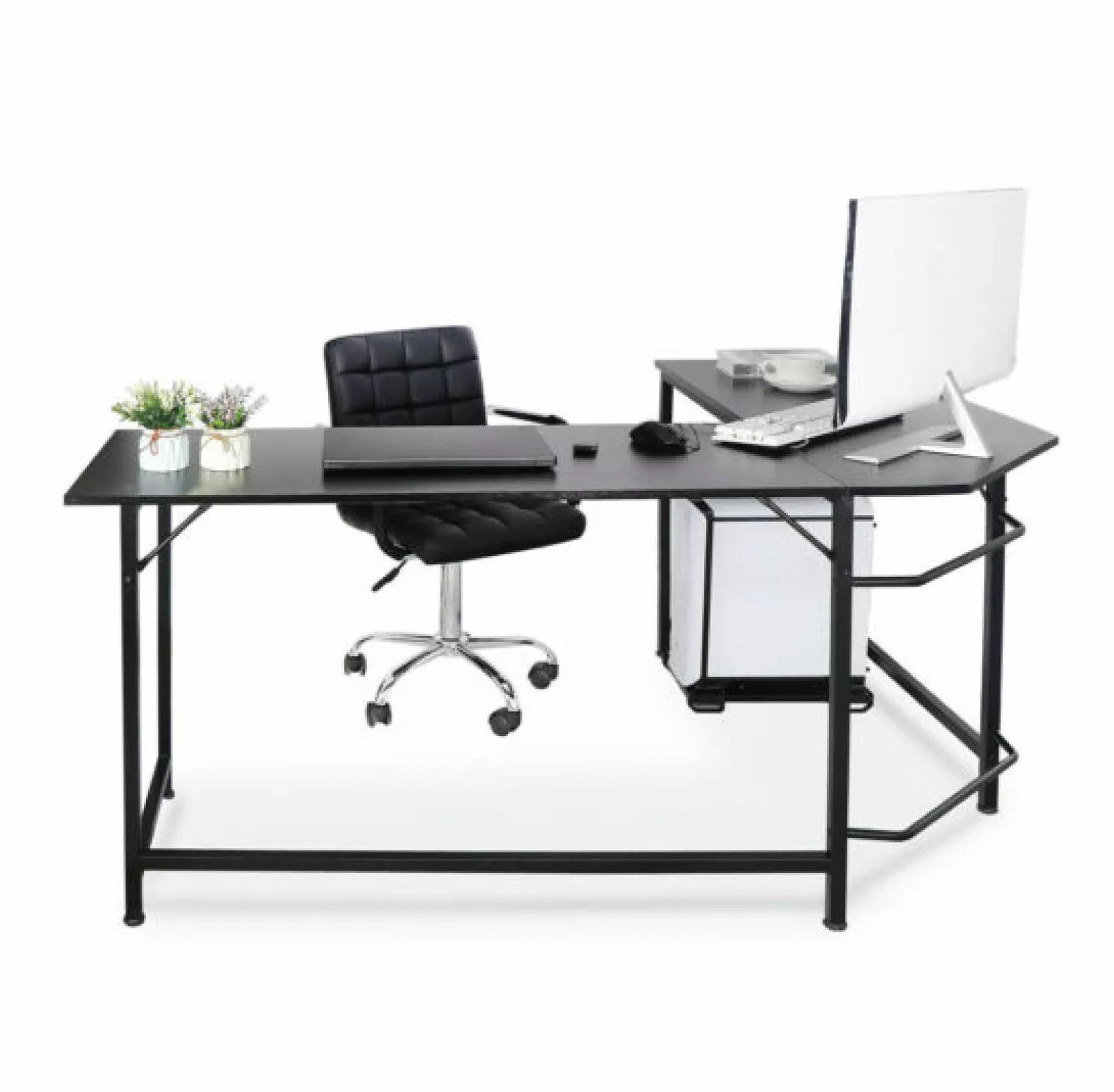 FENG20 66 L-Shaped Computer Gaming PC Laptop Table Desk Corner Office Home